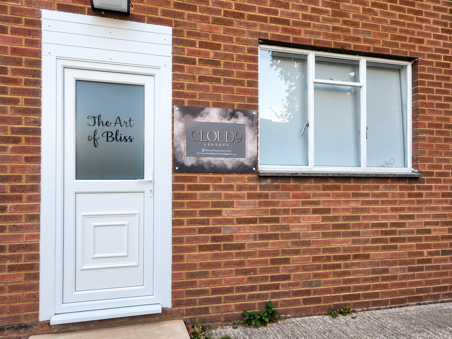 Exterior entrance to Cloud 9 Head Spa at Unit 5, Southdown Industrial Estate, Harpenden.